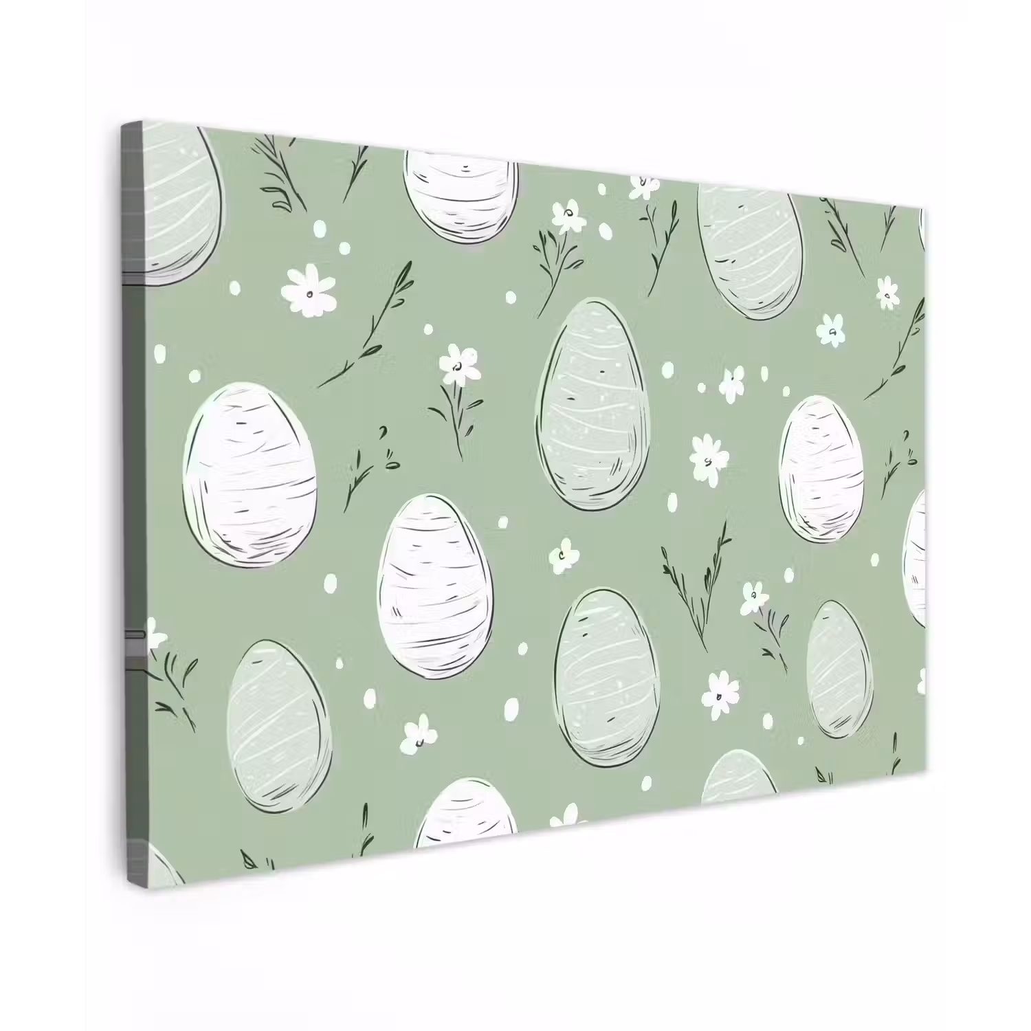 Groen - Eieren - Patroon canvas 2cm klein -z3d