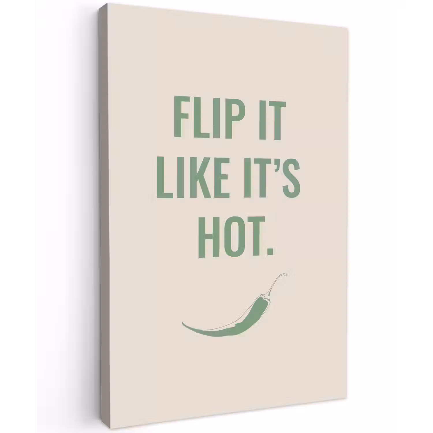 Groen - Quote - Zomer - Chilipeper canvas 2cm klein -z3d