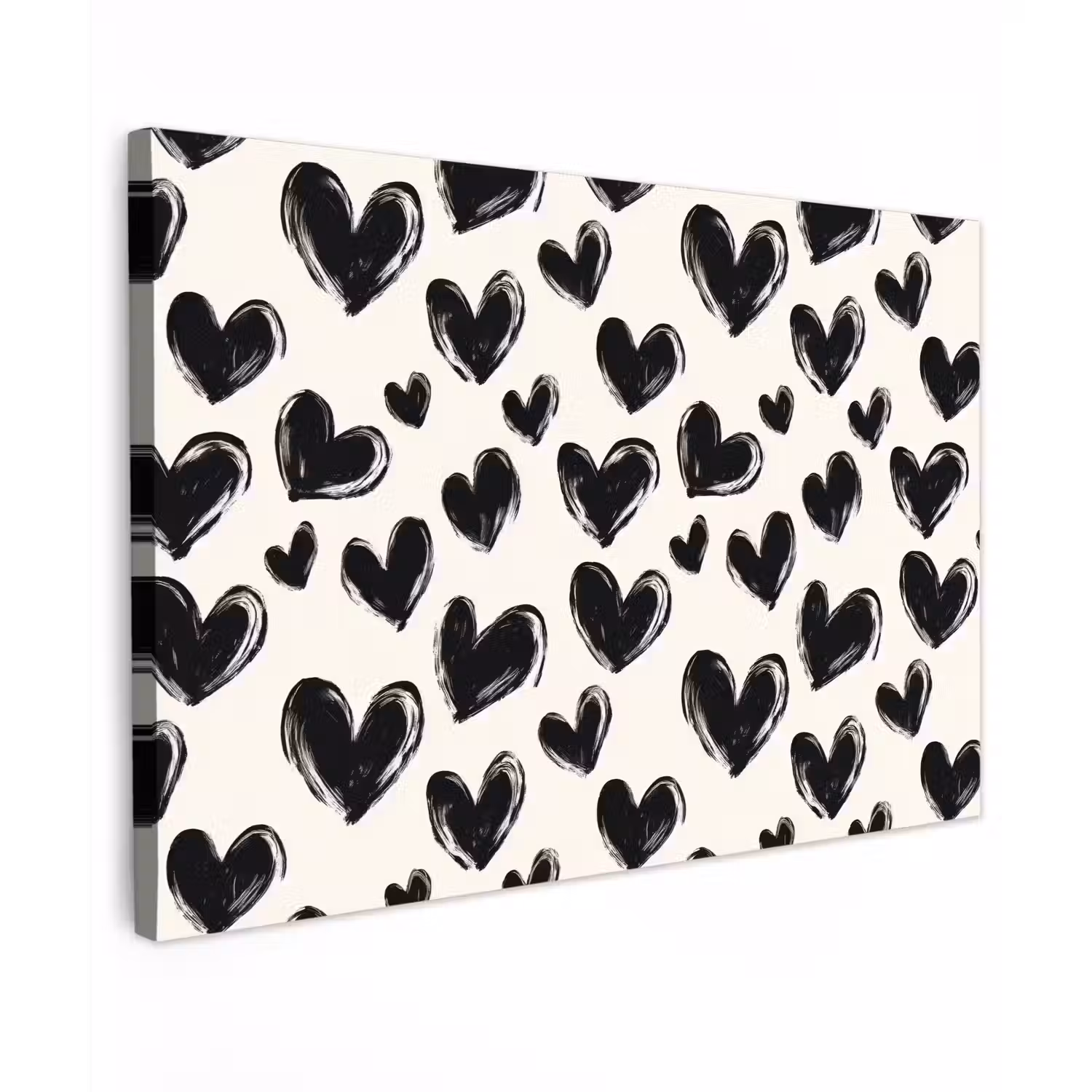 Hartjes - Patroon - Zwart canvas 2cm klein 34 -z3d