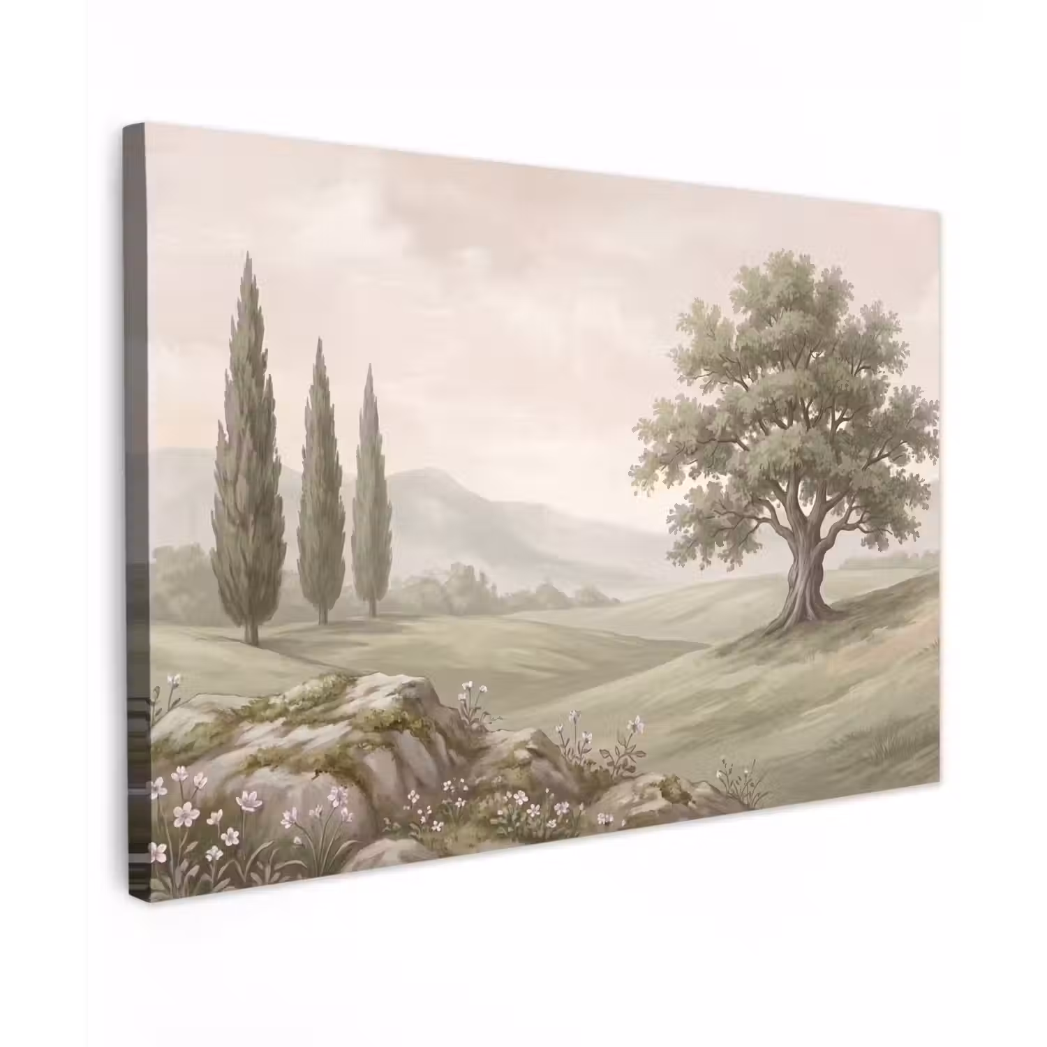 Heuvellandschap - Bomen - Natuur - Groen canvas 2cm klein -z3d