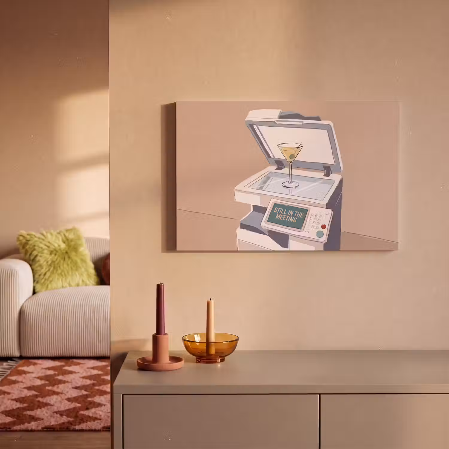 Kantoor - Drank - Humor - Illustratie canvas 2cm klein -sfeer1