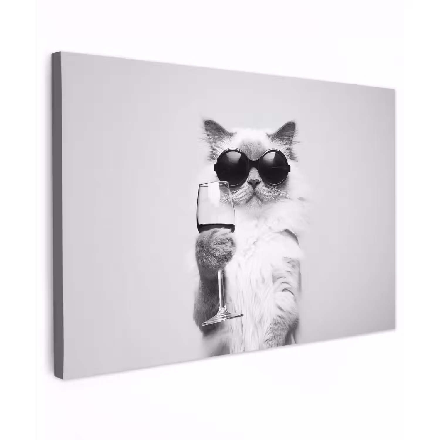 Kat - Zonnebril - Wijnglas - Langharig canvas 2cm klein -z3d