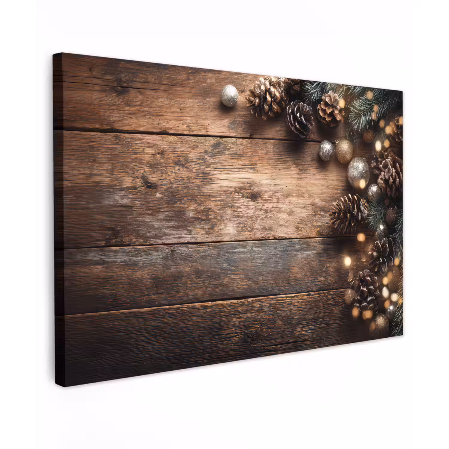 Kersthoekdecoratie - Dennenappels - Lichtjes canvas 2cm klein -z3d
