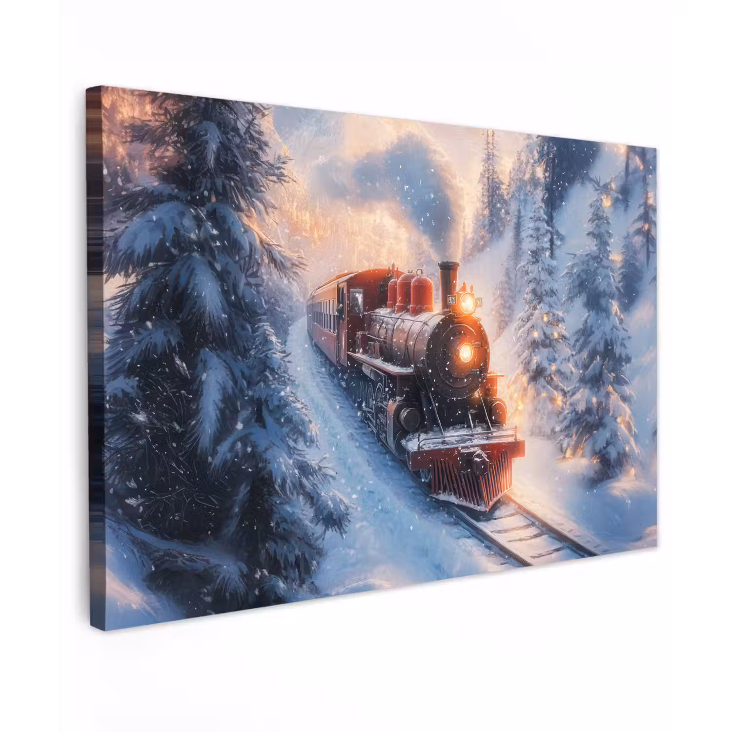 Kersttrein - Sneeuw - Winter - Kerst canvas 2cm klein -z3d