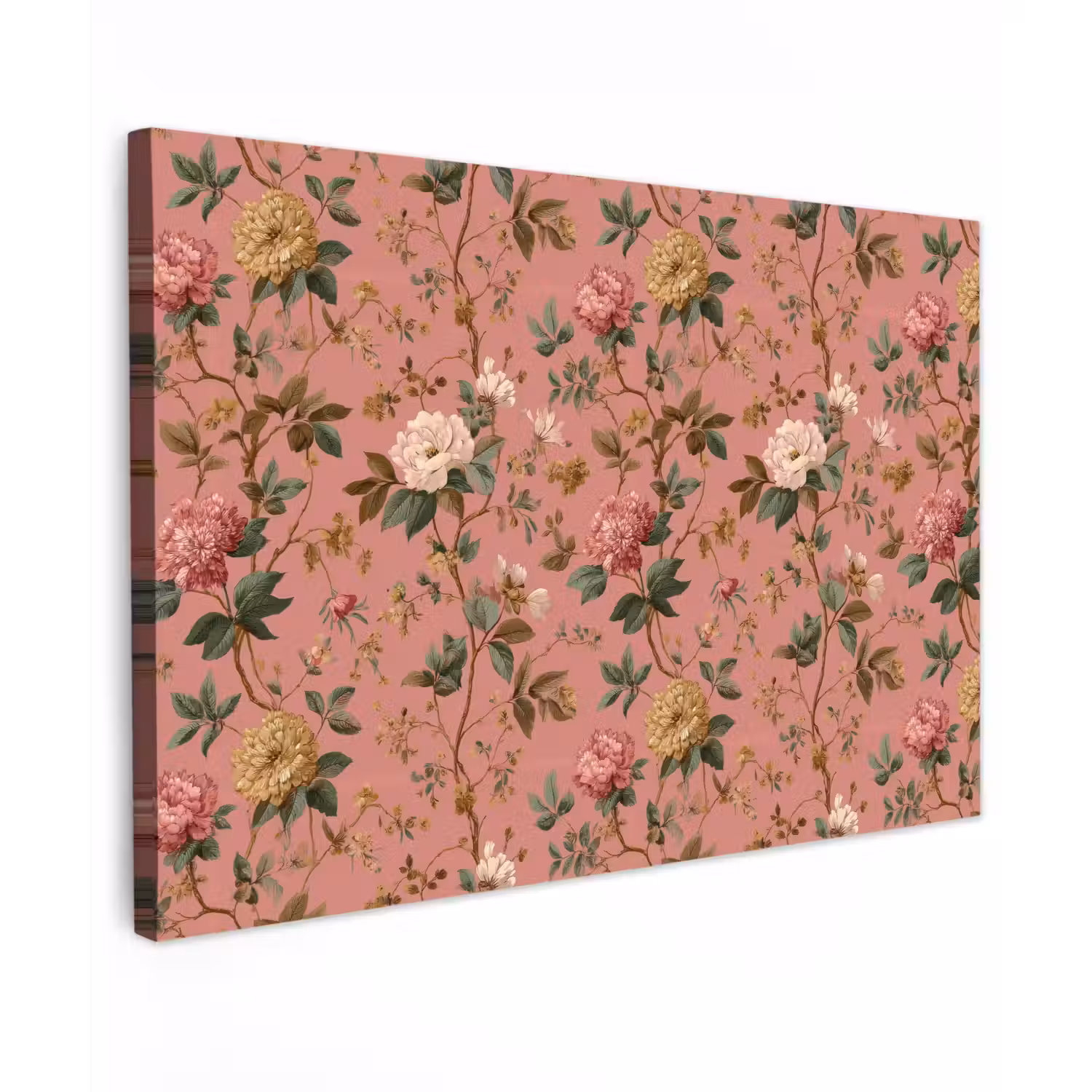 Klassiek - Botanisch - Roze canvas 2cm klein 34 -z3d