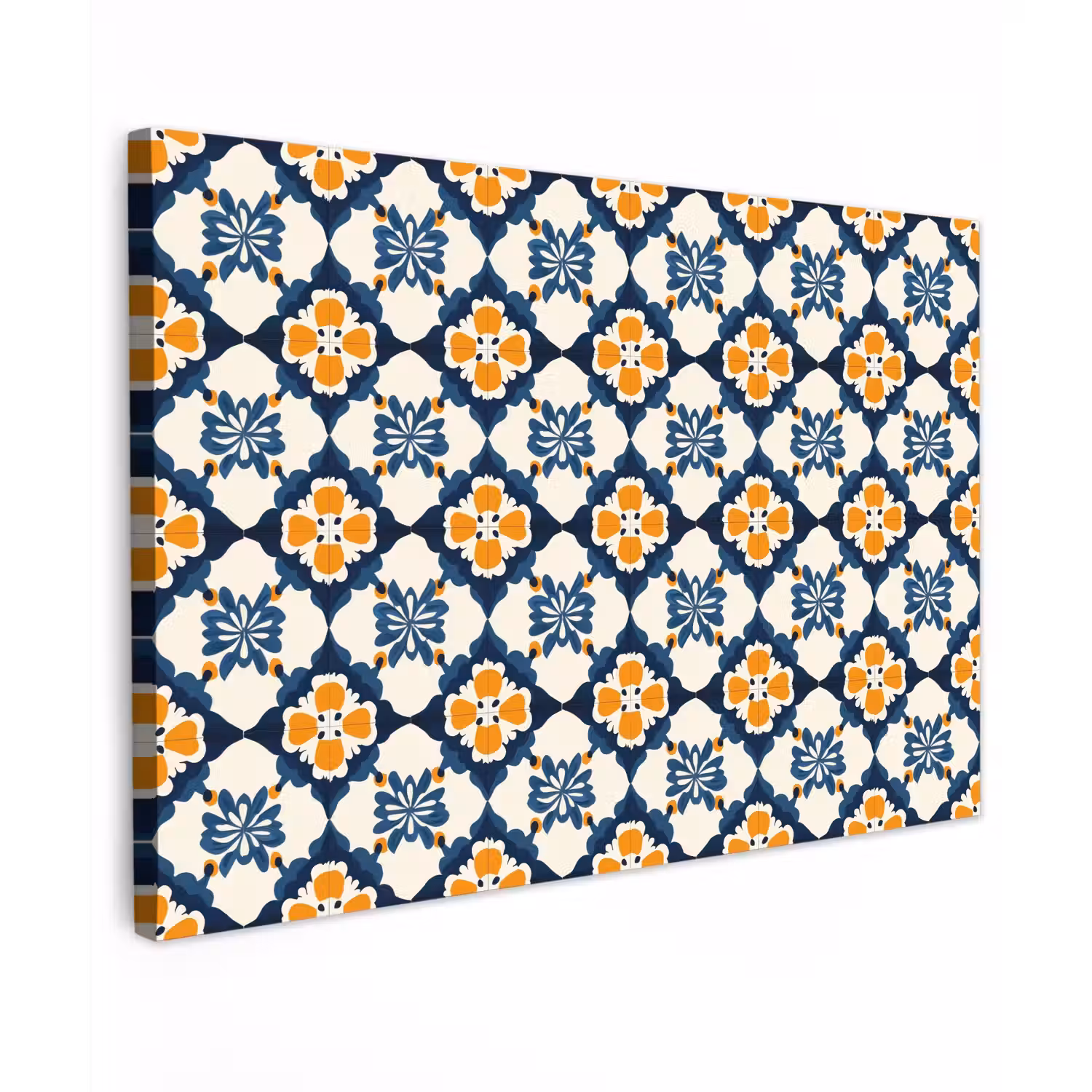 Klassiek - Geometrisch - Blauw canvas 2cm klein 34 -z3d