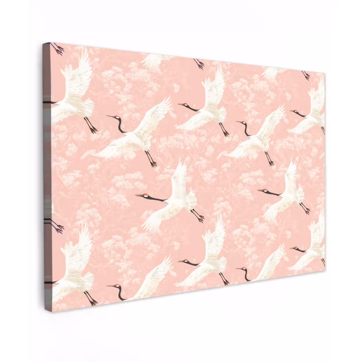 Kraanvogels - Bloesem - Roze canvas 2cm klein 34 -z3d