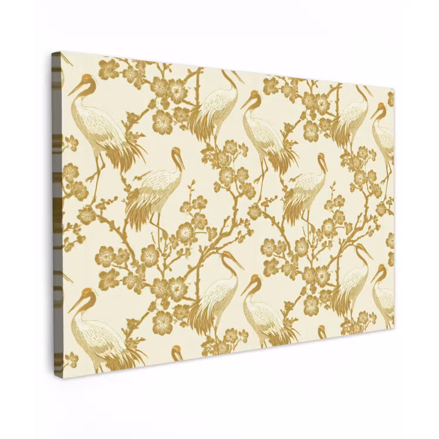 Kraanvogels - Kersenbloesem - Goud canvas 2cm klein 34 -z3d