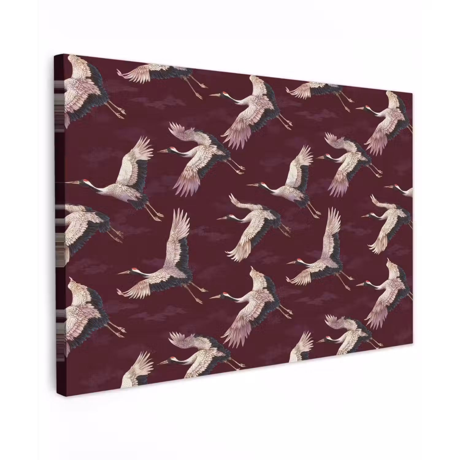 Kraanvogels - Klassiek - Bordeaux canvas 2cm klein 34 -z3d