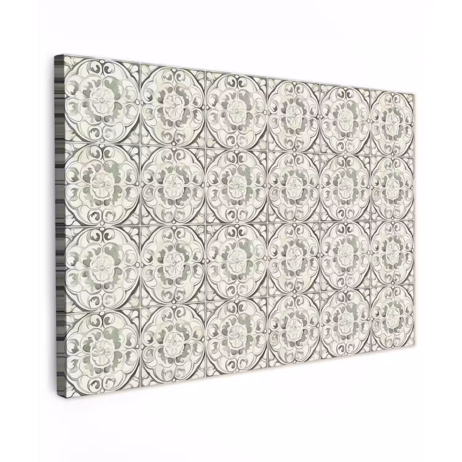Krulornament - Tegel - Groen canvas 2cm klein 34 -z3d