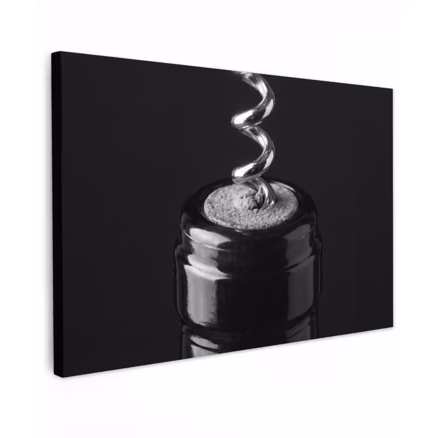 Kurkentrekker - Wijn - Zwart - Wit canvas 2cm klein -z3d