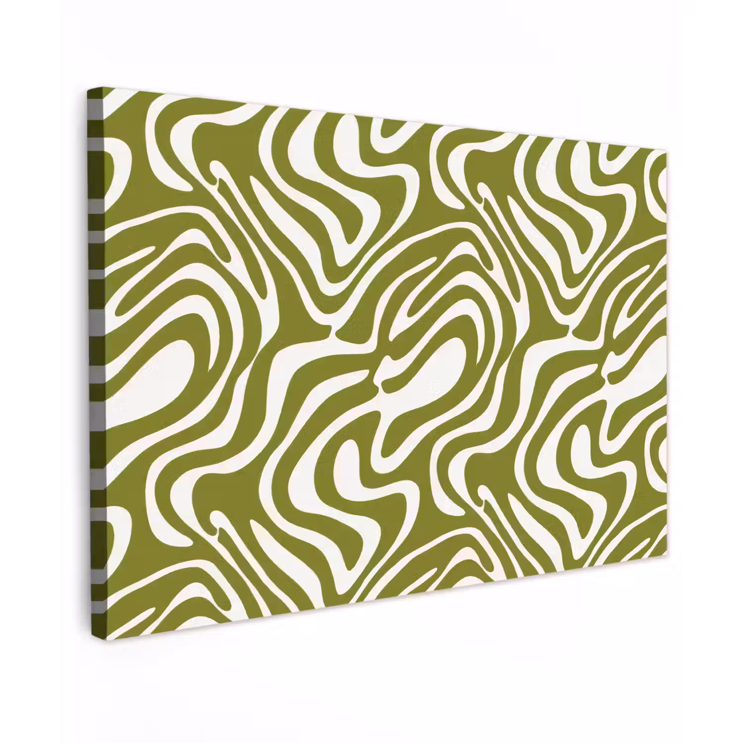 Lijnpatroon - Groen - Organisch canvas 2cm klein 34 -z3d