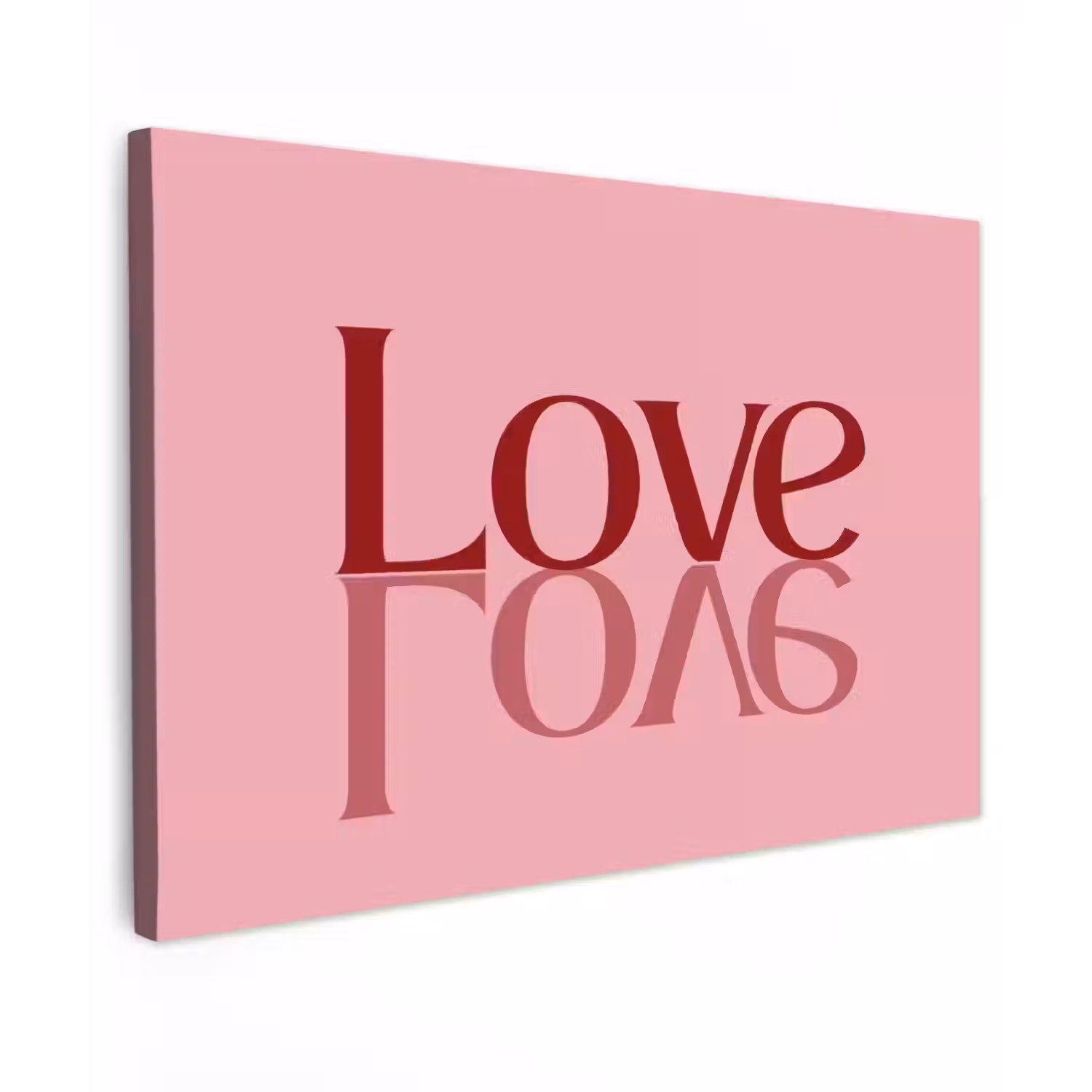 Love - Roze - Spiegeling canvas 2cm klein -z3d