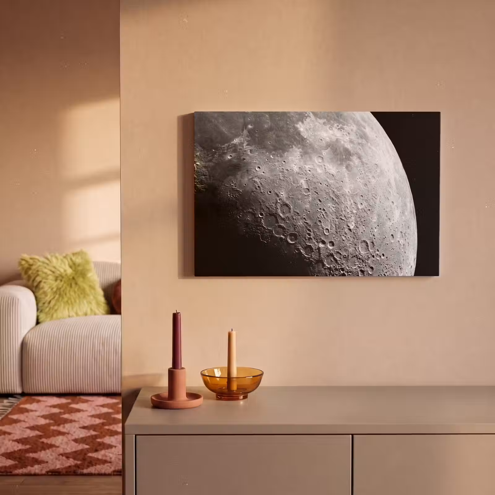 Canvas schilderij - Maan - Kraters - Ruimte - Maan - Kraters - Ruimte canvas 2cm klein