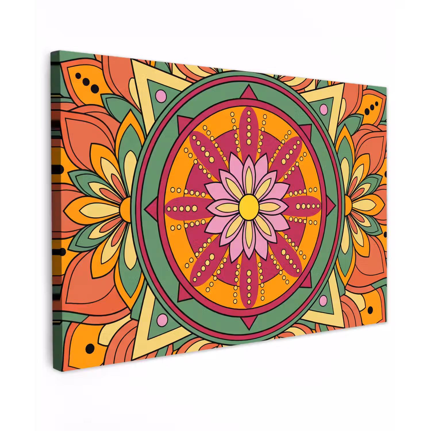 Mandala - Bloemen - Abstract - Kleurrijk canvas 2cm klein -z3d