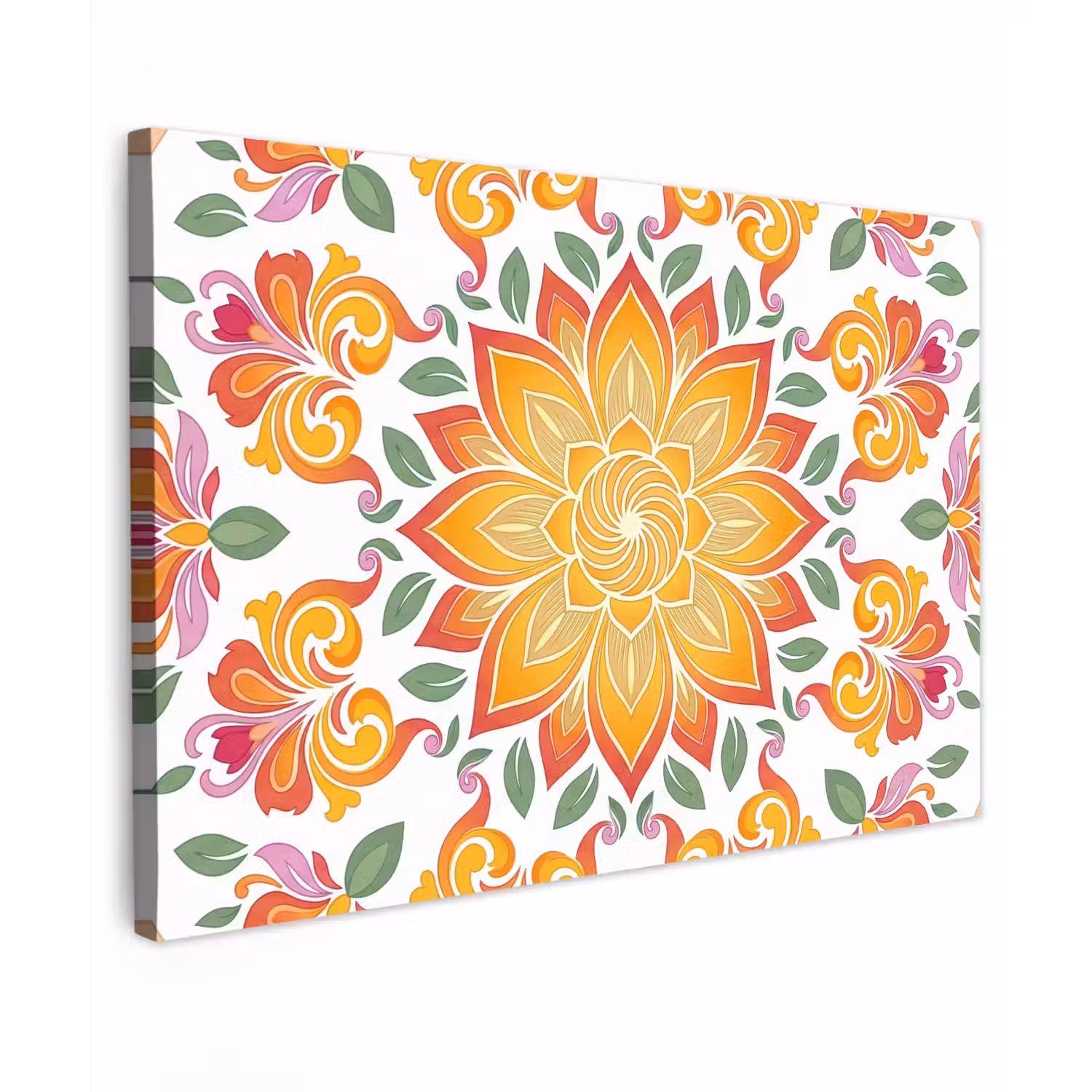 Mandala - Bloemen - Decoratie - Kleurrijk - Abstract canvas 2cm klein -z3d