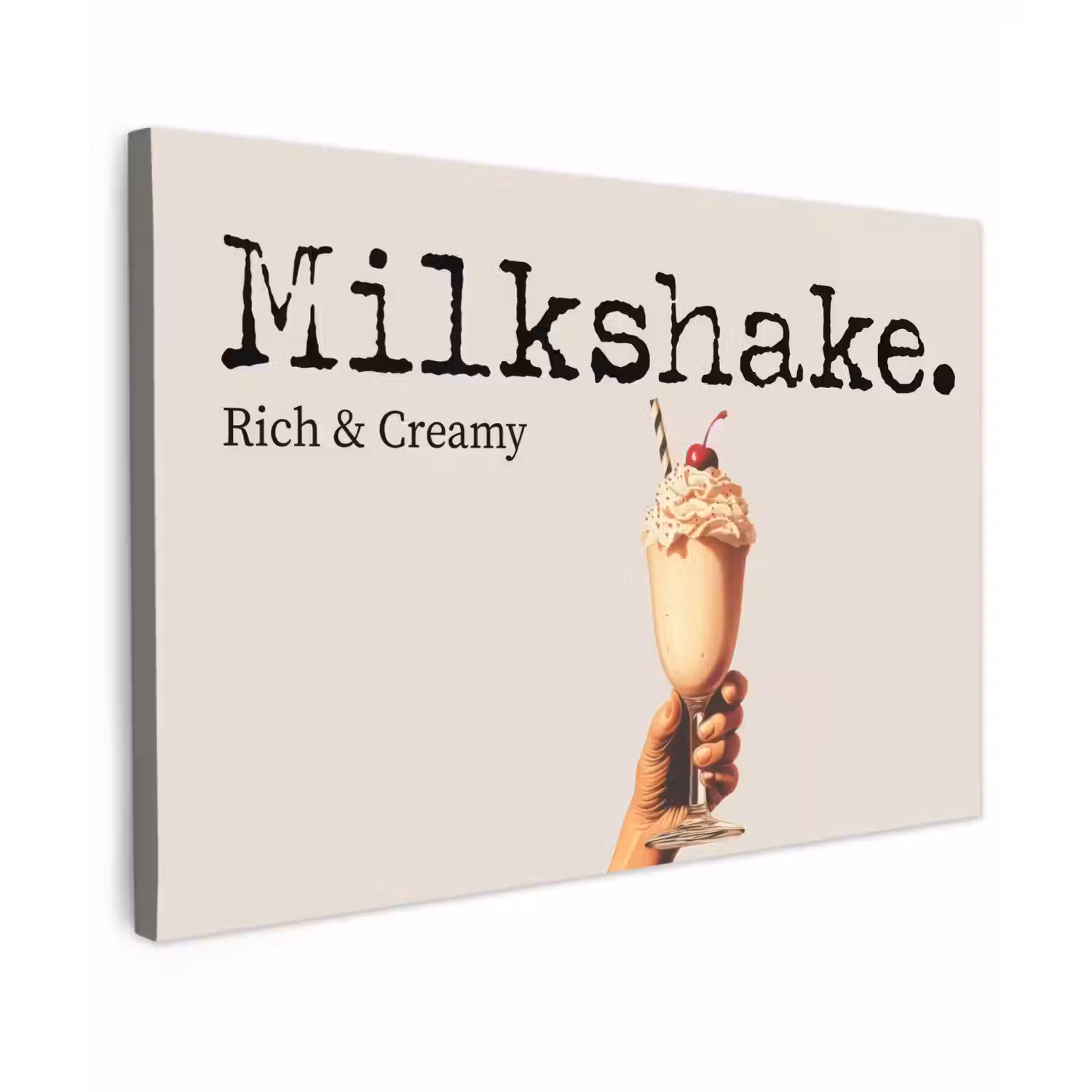 Milkshake - Kers - Rietje canvas 2cm klein -z3d