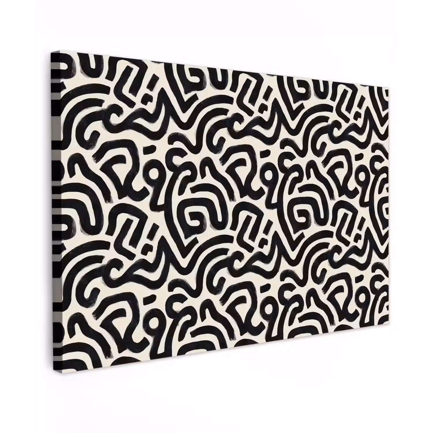 Modern - Abstract - Zwart canvas 2cm klein 34 -z3d