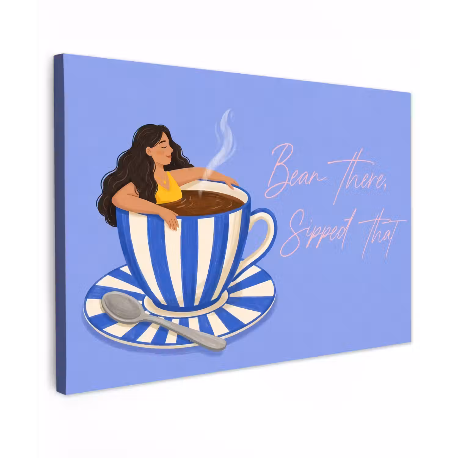 Mok - Koffie - Vrouw - Paars canvas 2cm klein -z3d