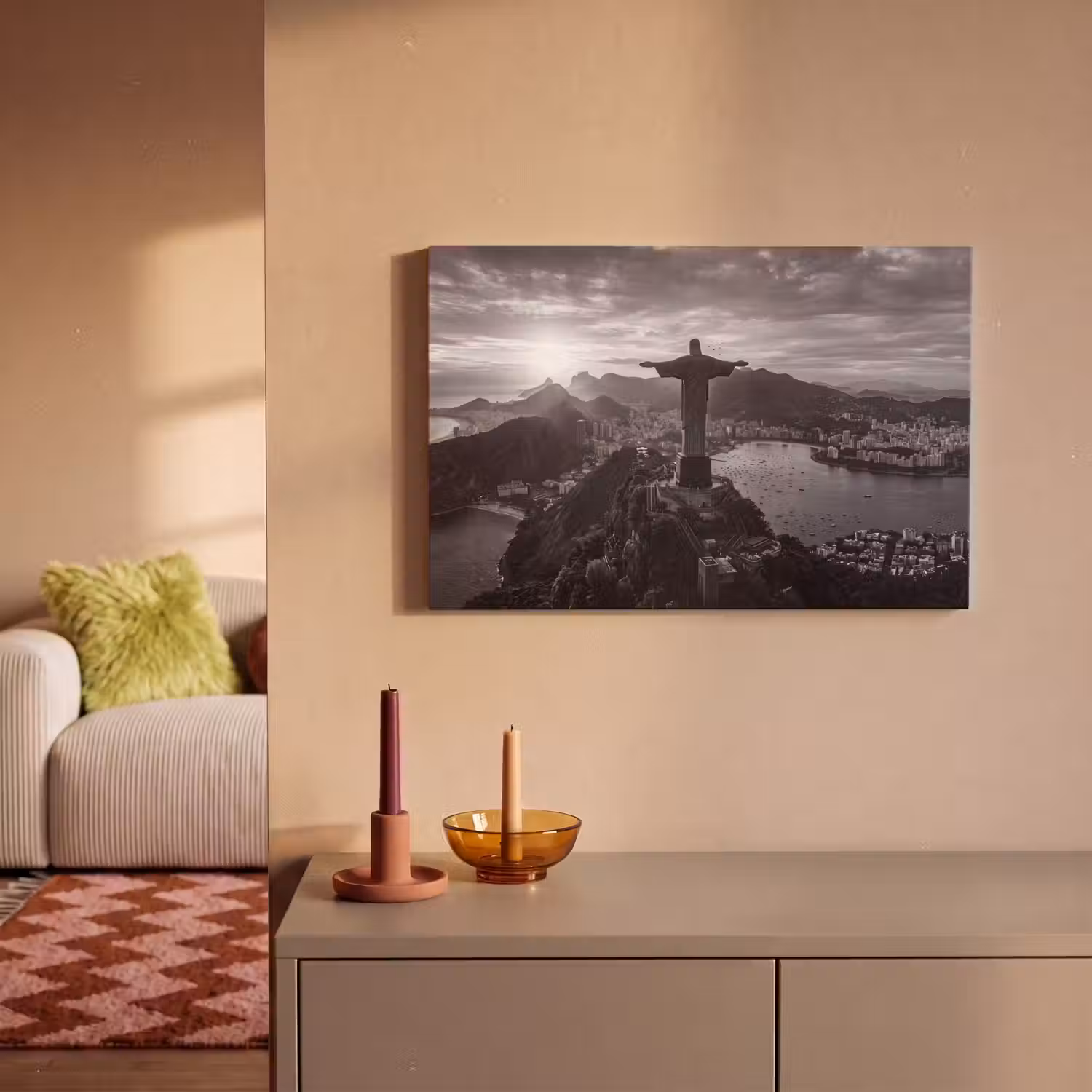 Monument - Stadsgezicht - Landschap - Zwart-wit canvas 2cm klein -sfeer1