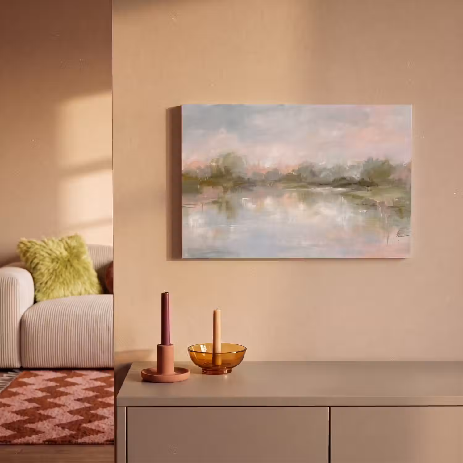 Natuur - Landschap - Abstract - Water - Groen canvas 2cm klein -sfeer1