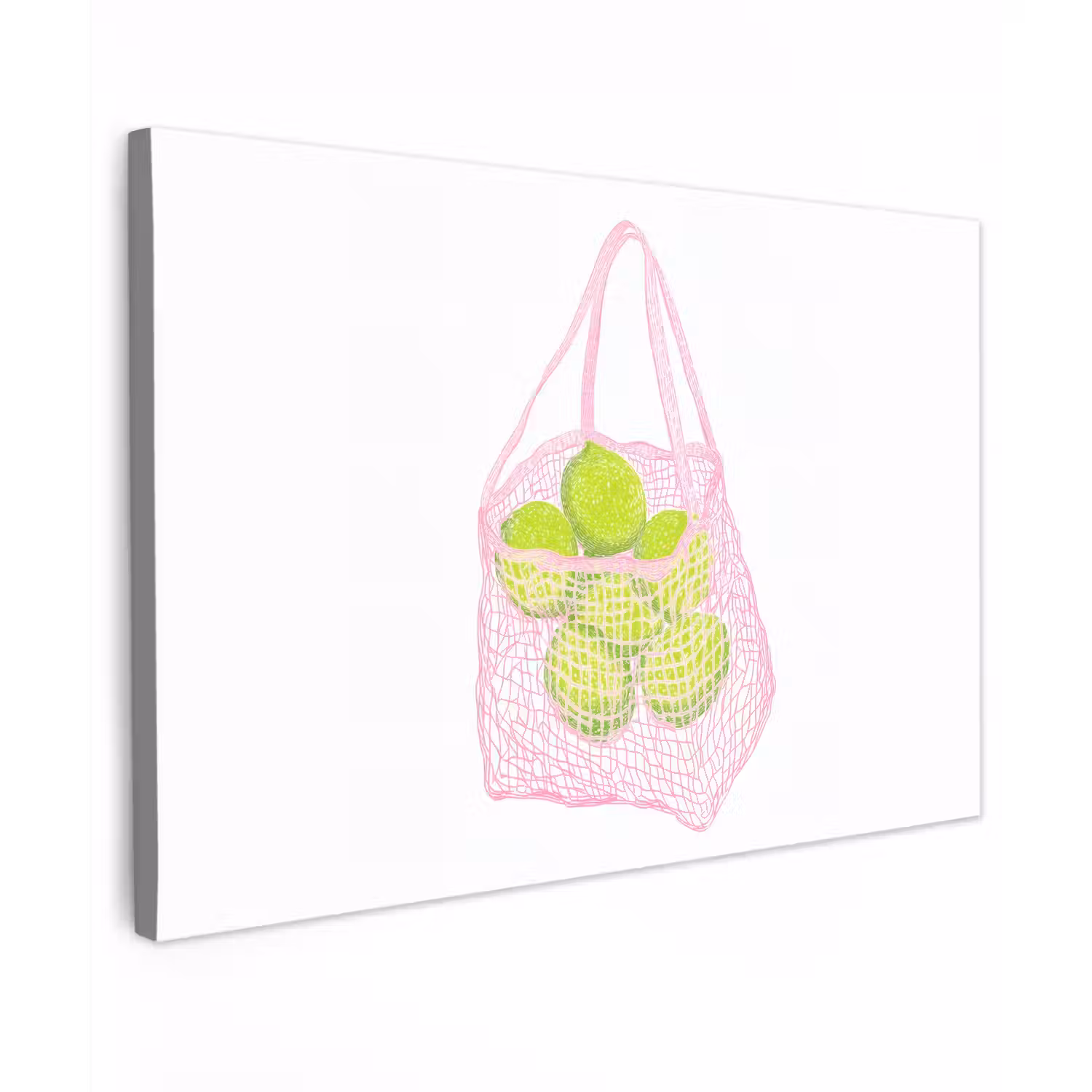 Netzakje - Roze - Illustratie - Limoenen canvas 2cm klein -z3d