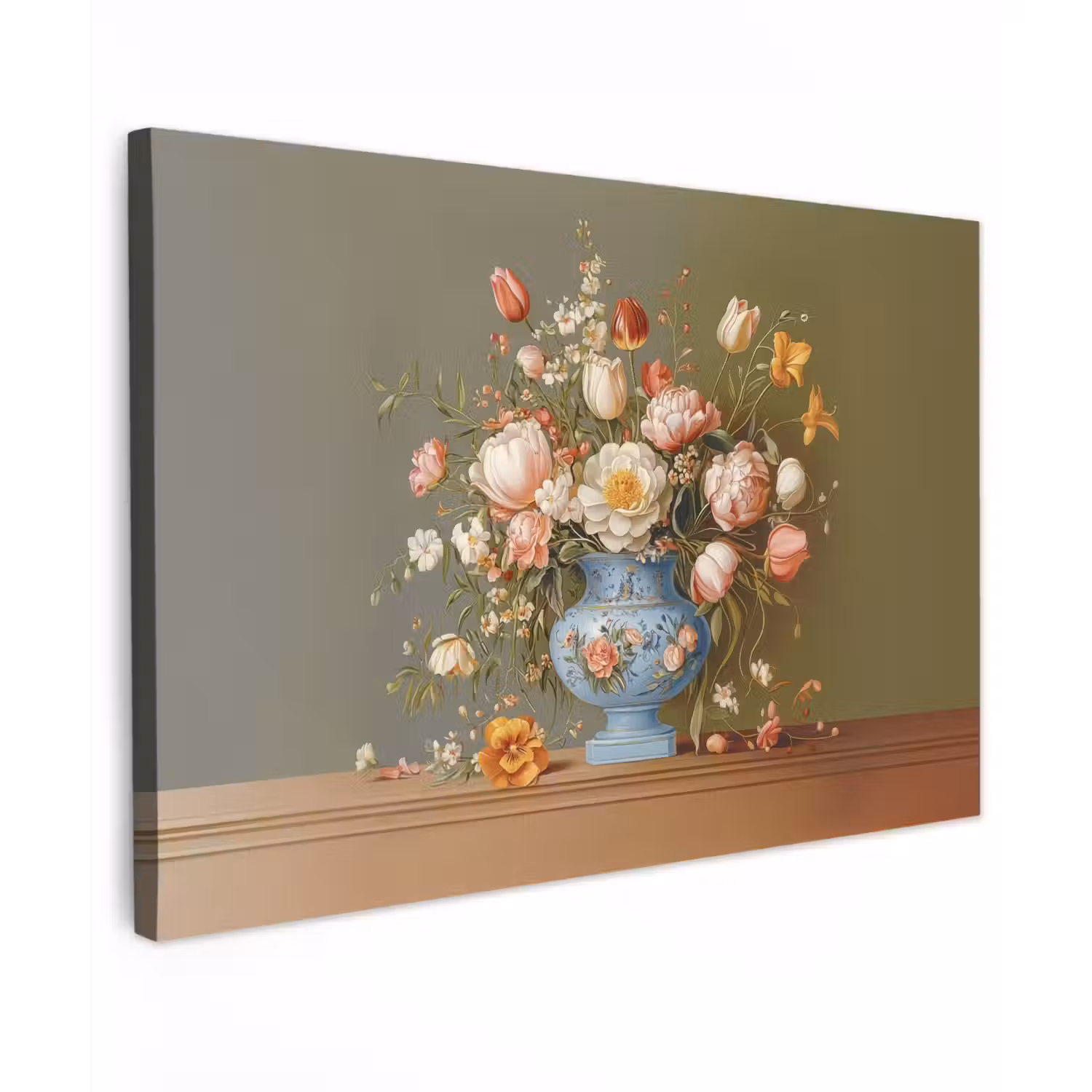 Neutral - Bloemen - Boeket - Vaas canvas 2cm klein -z3d