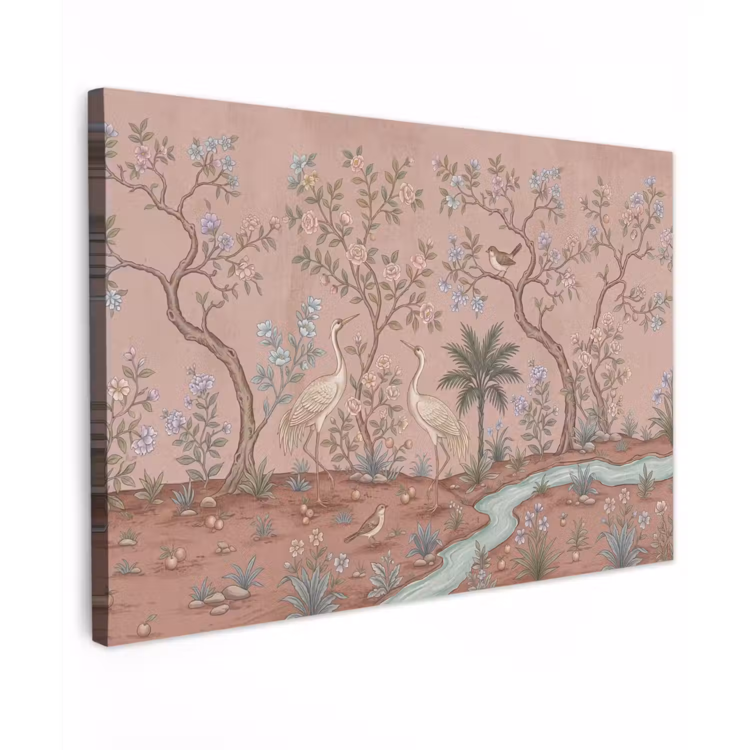 Nostalgisch - Reigers - Roze canvas 2cm klein -z3d