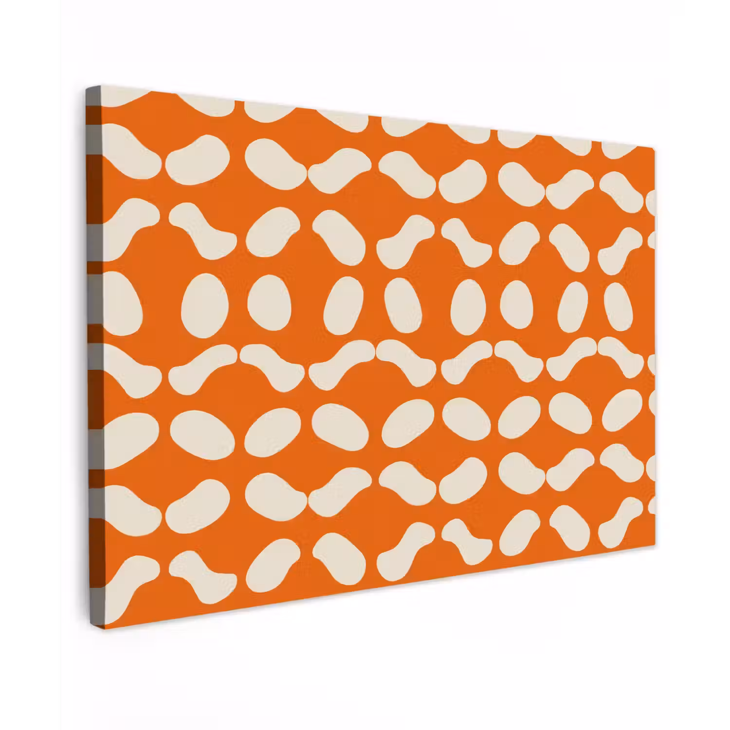 Oranje - Organische vormen - Wit canvas 2cm klein 34 -z3d