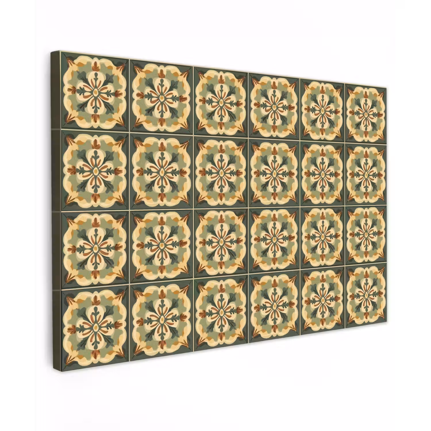 Ornament - Patroon - Groen canvas 2cm klein 34 -z3d
