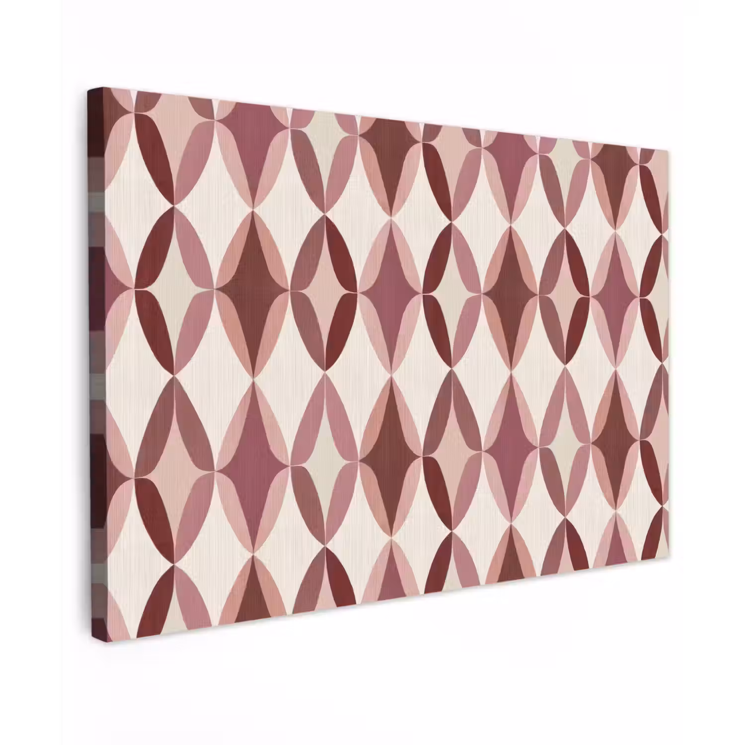 Ovaal - Textuur - Roze canvas 2cm klein 34 -z3d