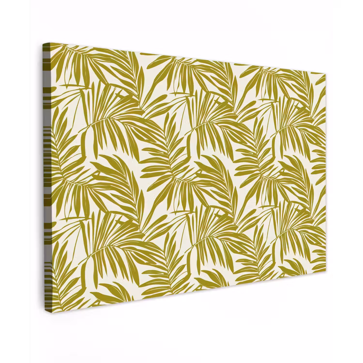 Palmblad - Patroon - Groen canvas 2cm klein 34 -z3d