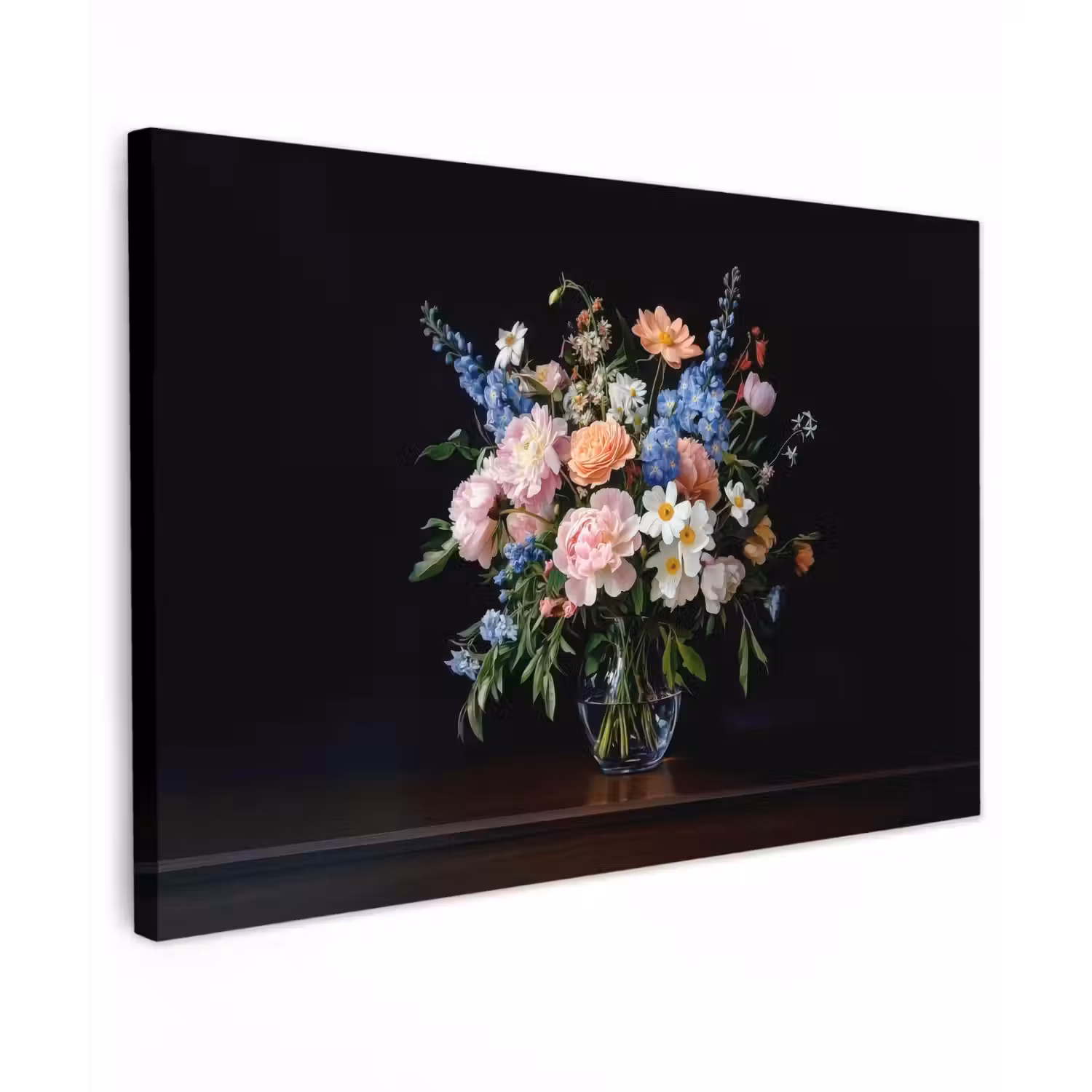 Pastel - Bloemen - Glazen - Vaas canvas 2cm klein -z3d
