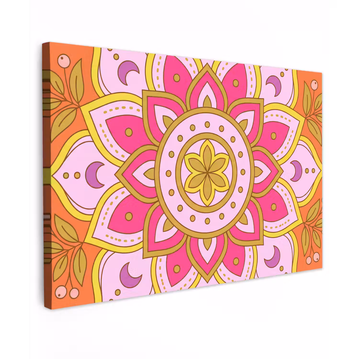 Patroon - Bloemmotief - Decoratie - Abstract - Roze canvas 2cm klein -z3d