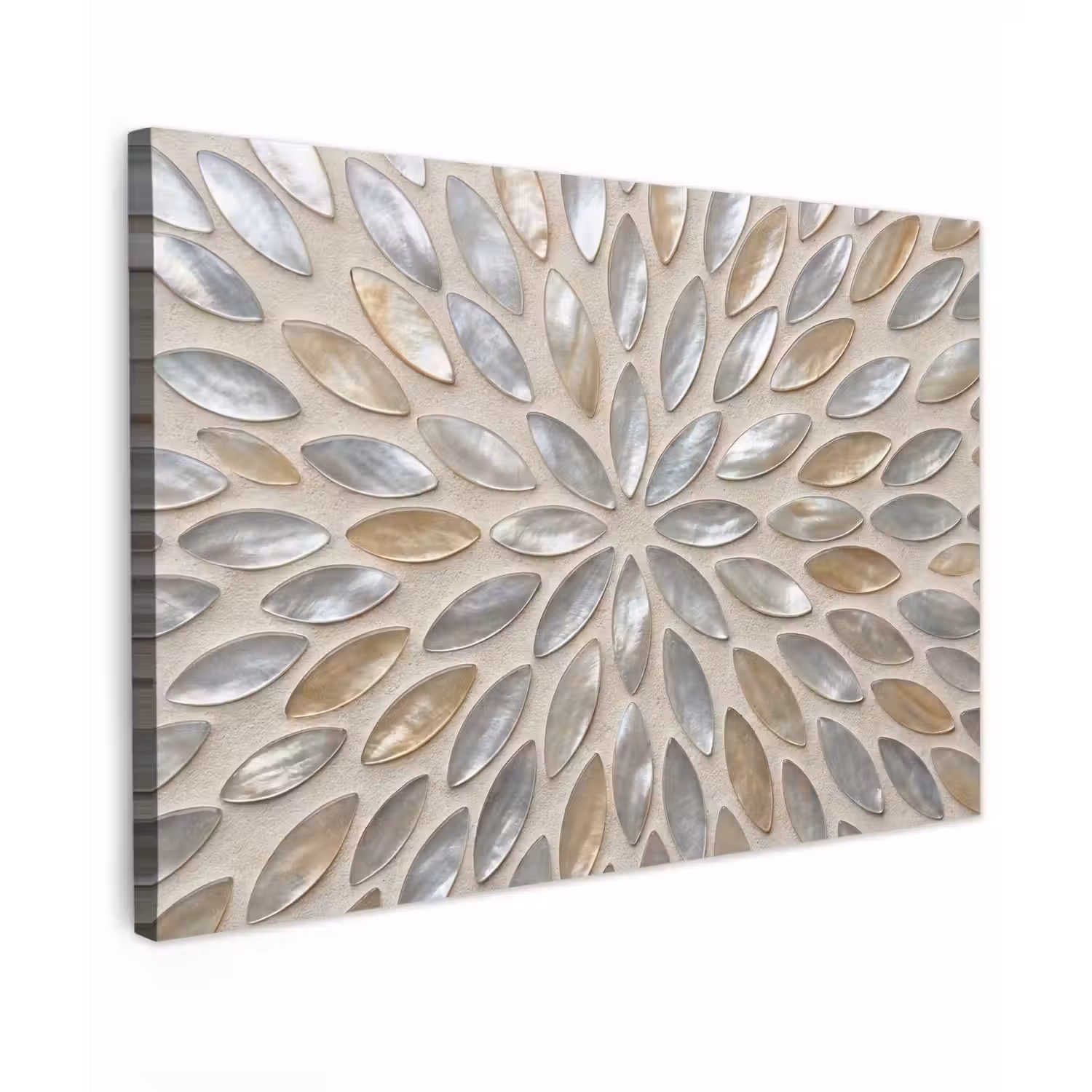 Patroon - Ovaal - Glanzend - Abstract - Beige canvas 2cm klein -z3d