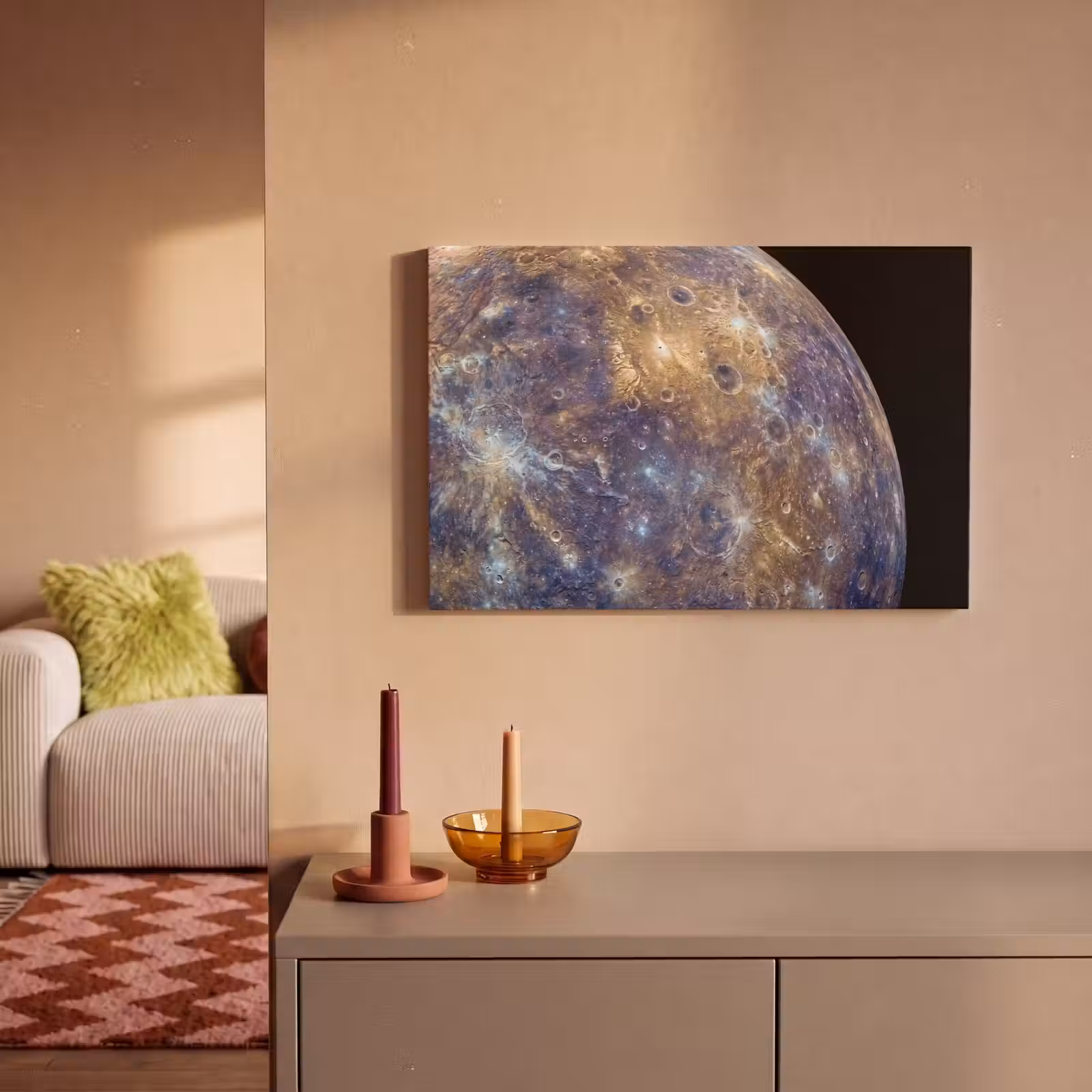 Canvas schilderij - Planeet - Kraters - Ruimte - Planeet - Kraters - Ruimte canvas 2cm klein