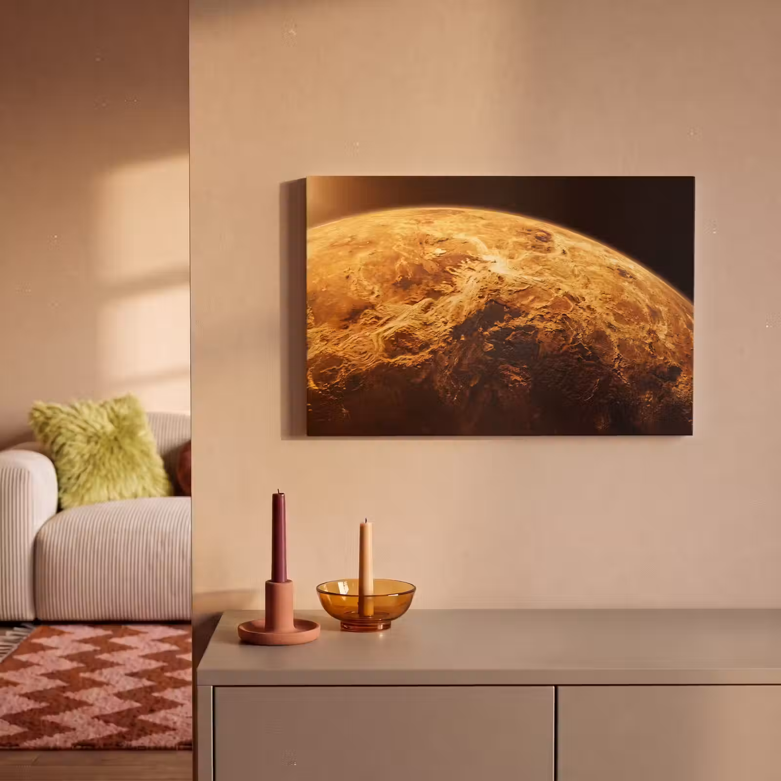 Canvas schilderij - Planeet - Ruimte - Oranje - Planeet - Ruimte - Oranje canvas 2cm klein