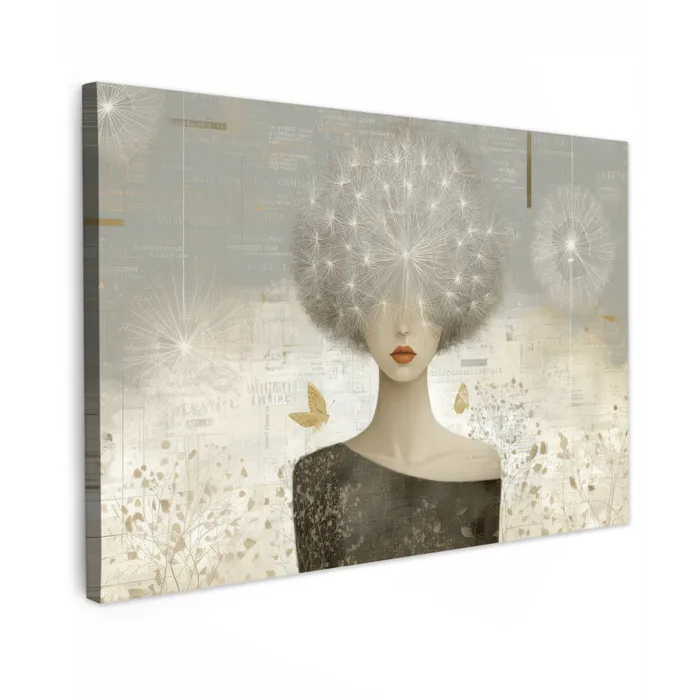 Pluis - Vrouw - Beige canvas 2cm klein -z3d