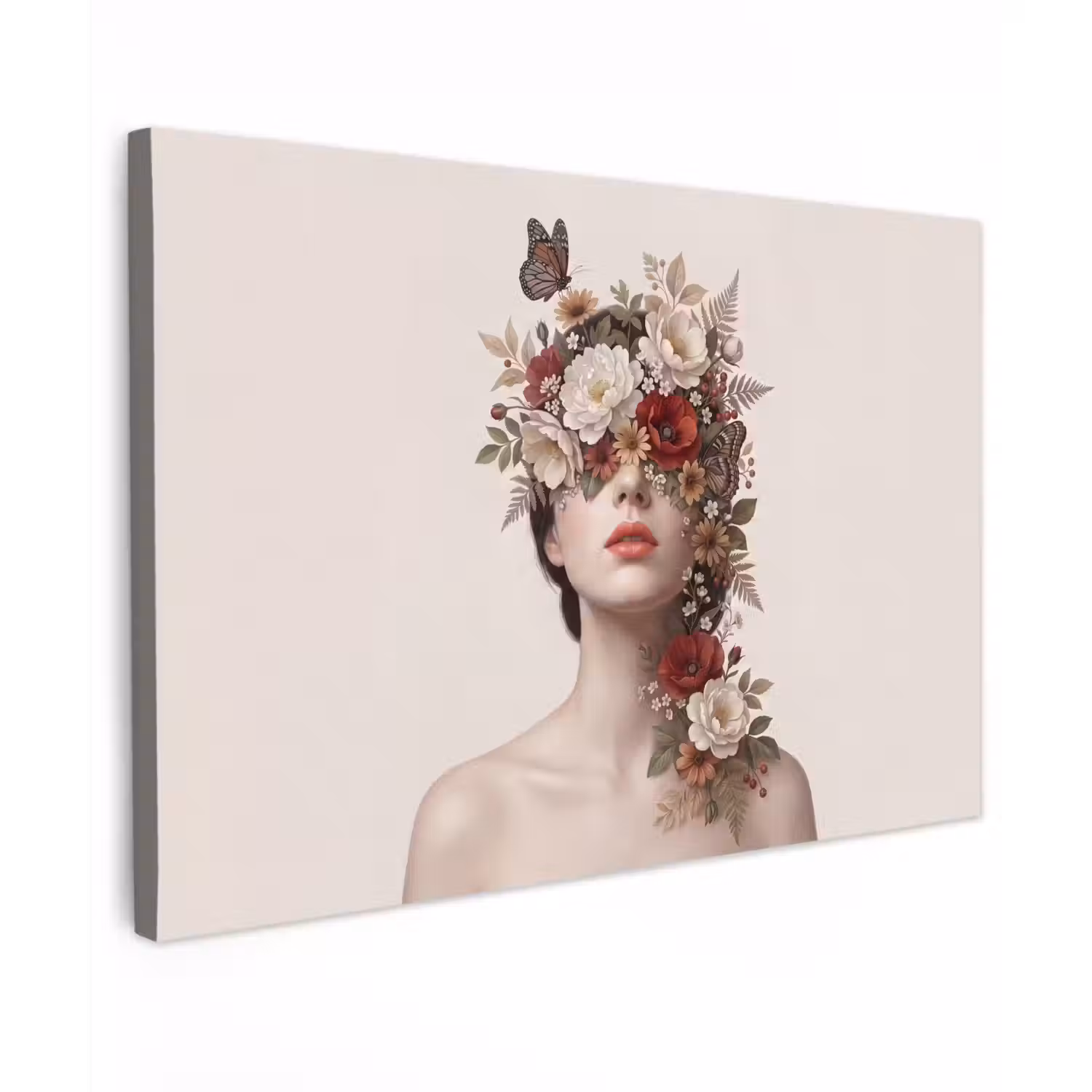 Portret - Bloemen - Cremé canvas 2cm klein -z3d