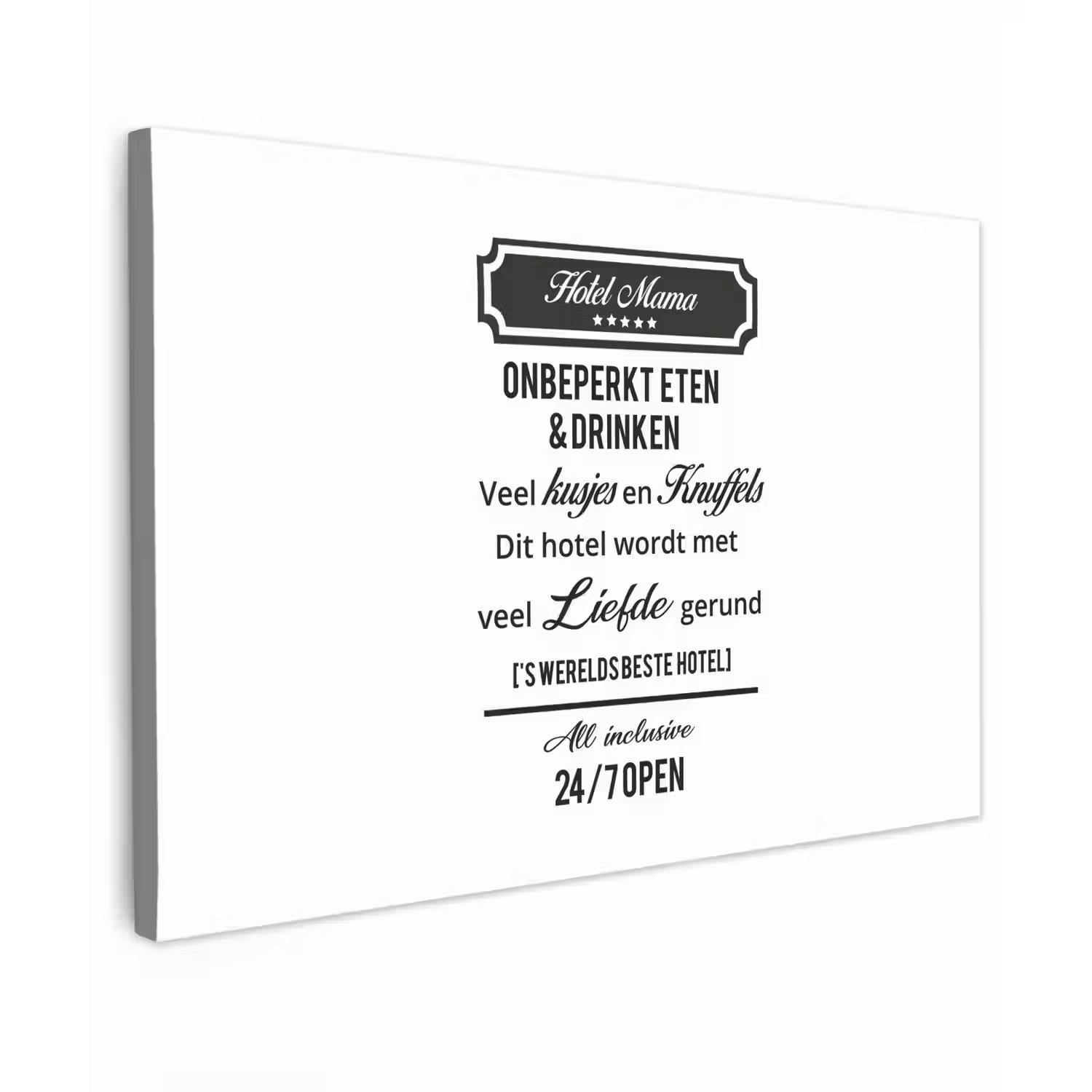 Quotes - Mama - Spreuken - Hotel mama canvas 2cm klein -z3d