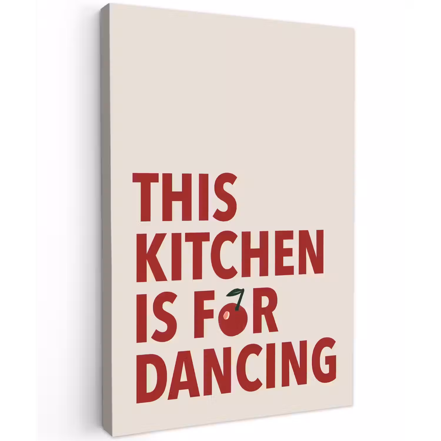 Rood - Quote - Kersen canvas 2cm klein -z3d