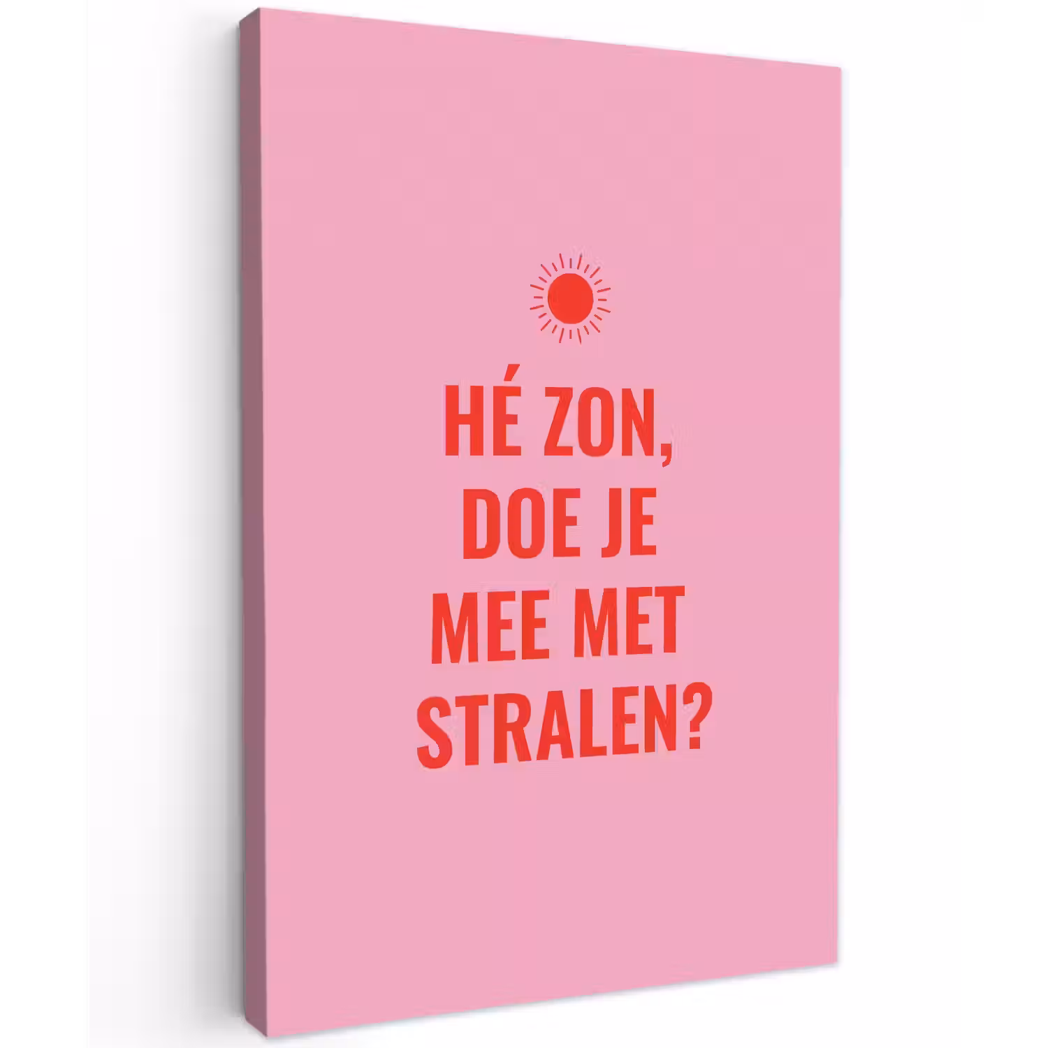 Roze - Zon - Quote canvas 2cm klein -z3d