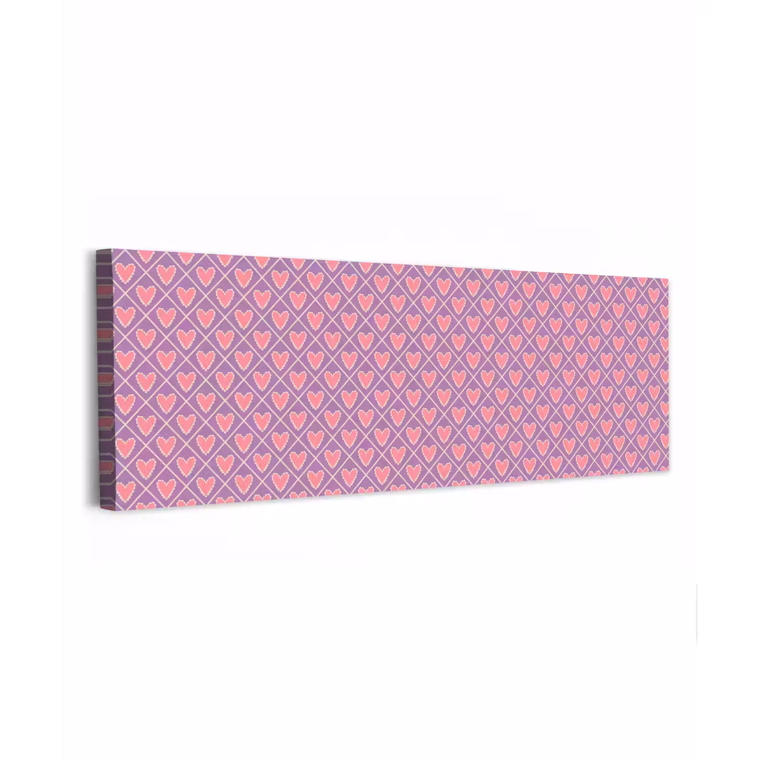 Ruit - Patroon - Paars - Hartjes canvas 2cm klein 828 -z3d