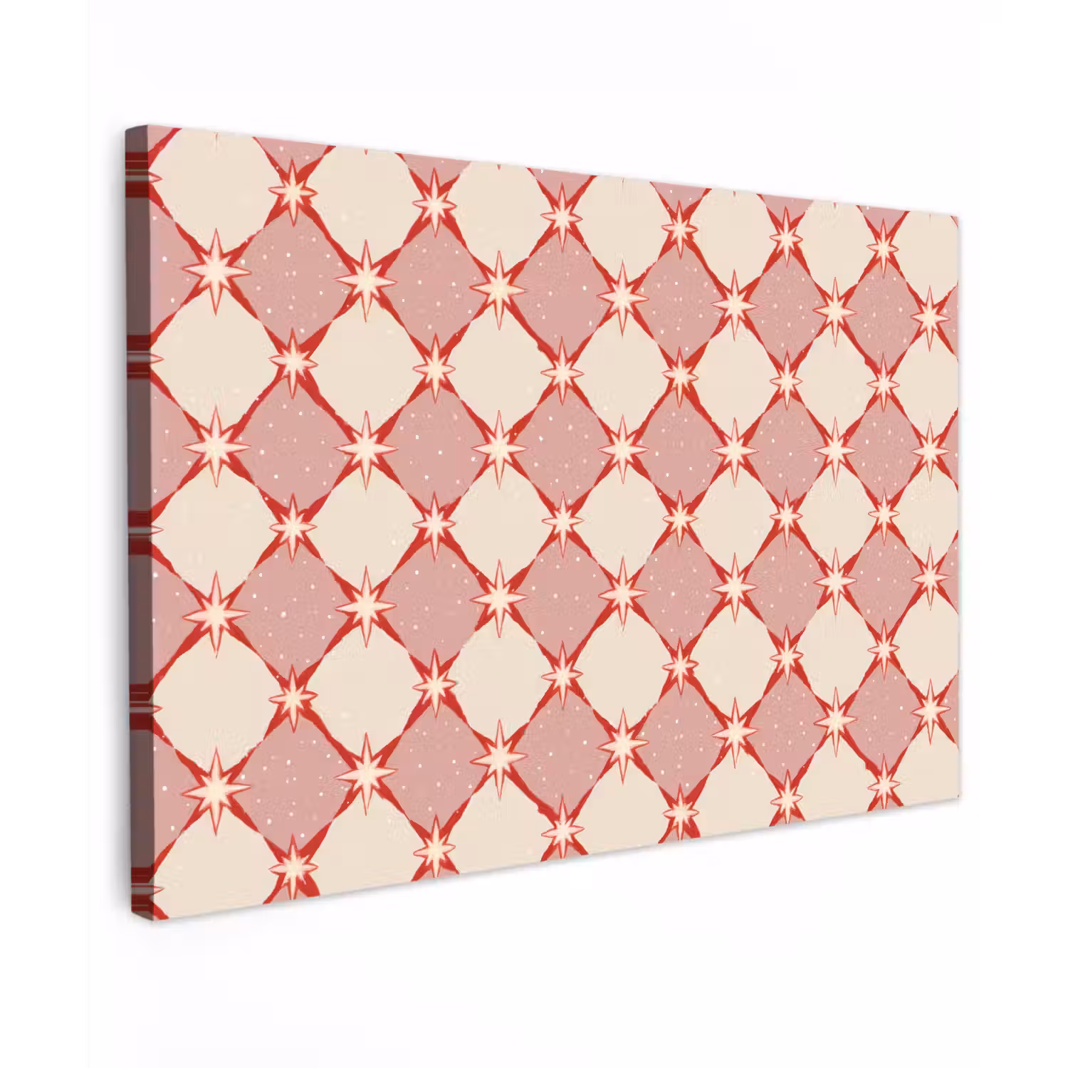Ruiten - Sterren - Vintage - Oudroze - Rood canvas 2cm klein 34 -z3d