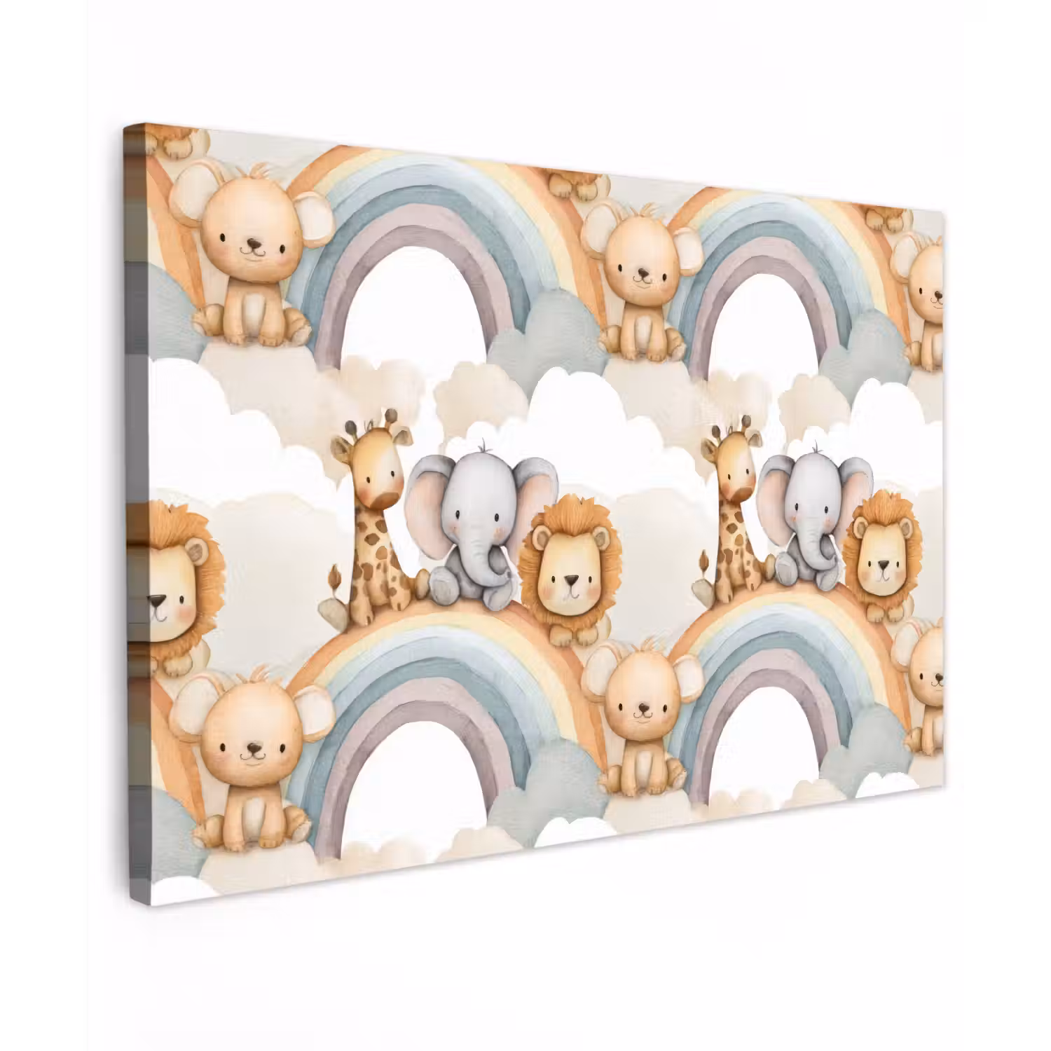Safari - Regenboog - Kleurrijk canvas 2cm klein 34 -z3d