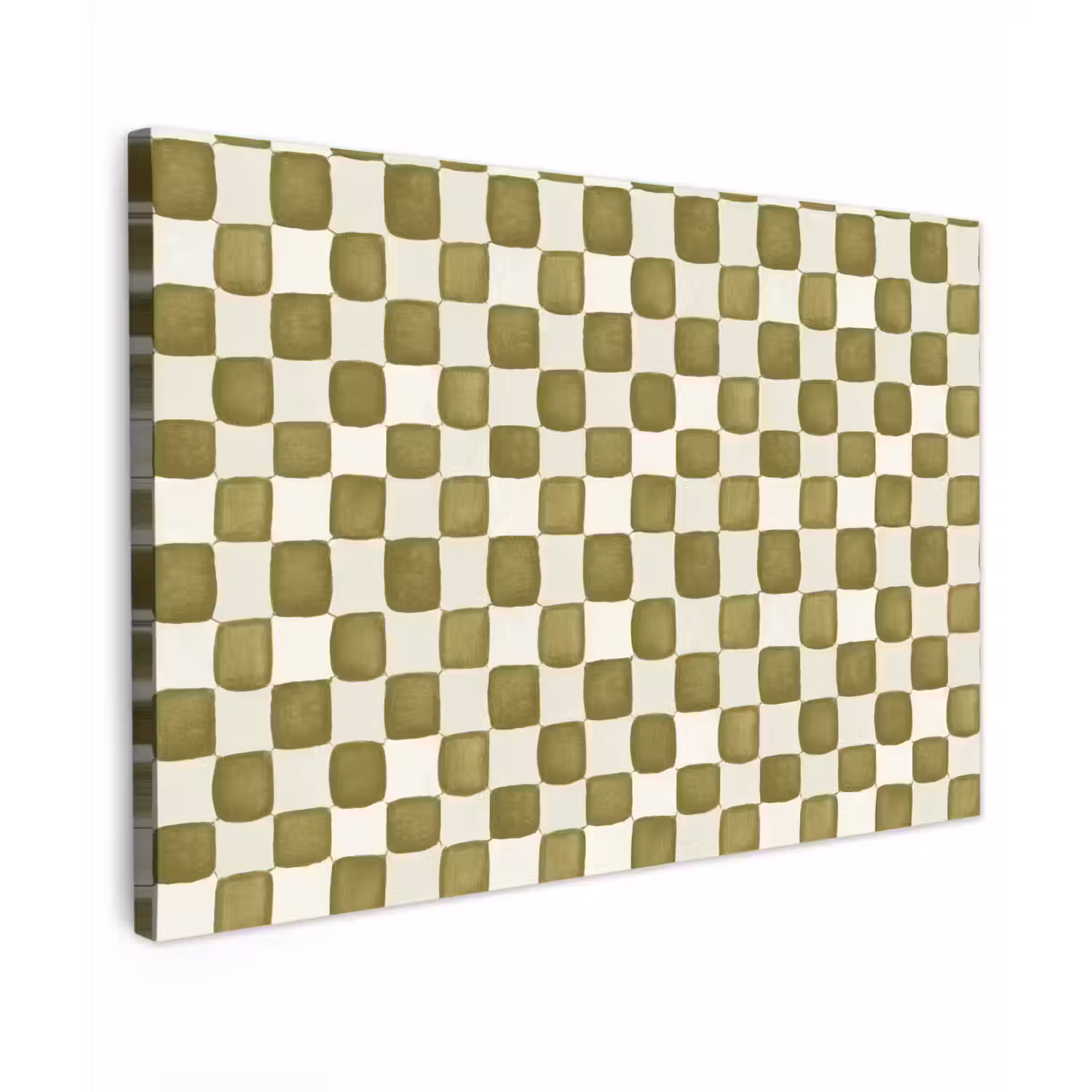 Schaak - Patroon - Groen canvas 2cm klein 34 -z3d