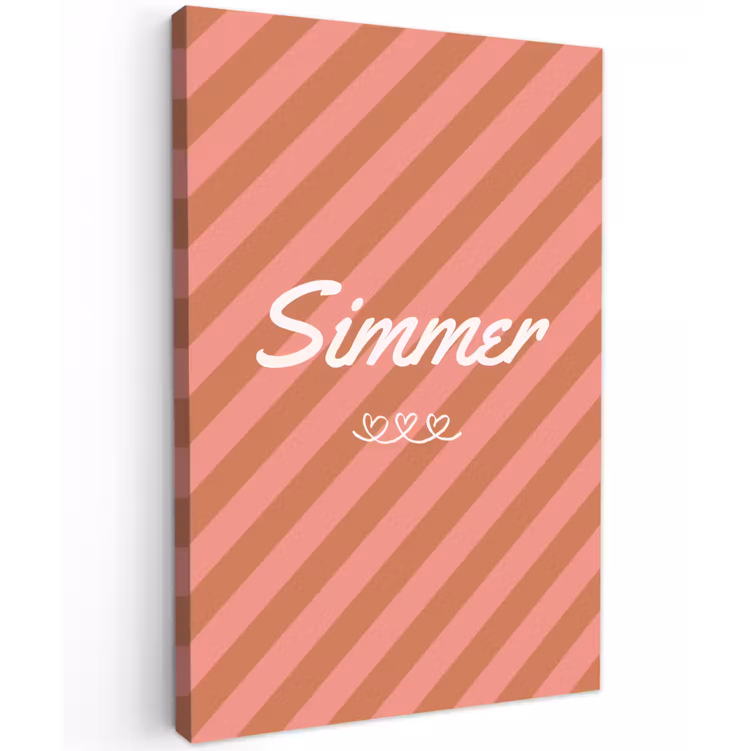 Simmer - Hartjes - Strepen - Roze canvas 2cm klein -z3d
