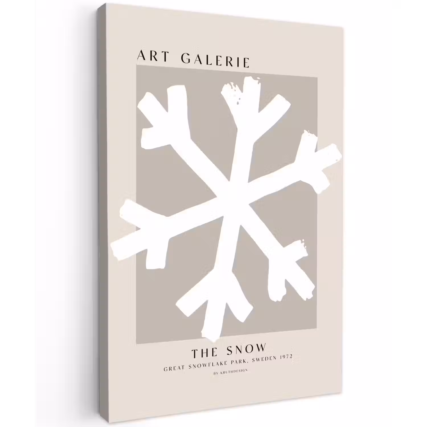 Sneeuwvlok - Wit - Winter - Kerst canvas 2cm klein -z3d