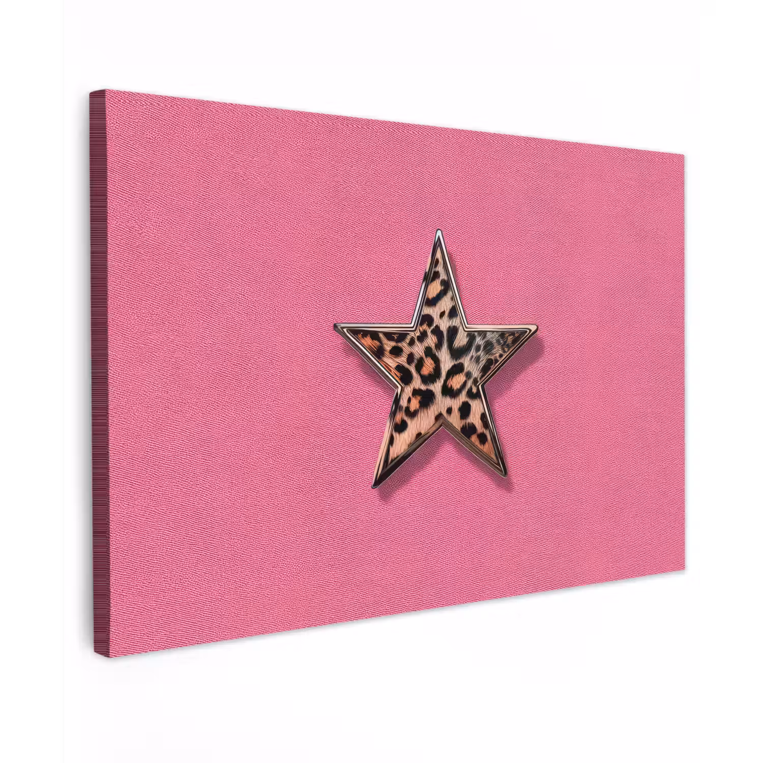 Ster - Luipaard - Print - Roze canvas 2cm klein -z3d
