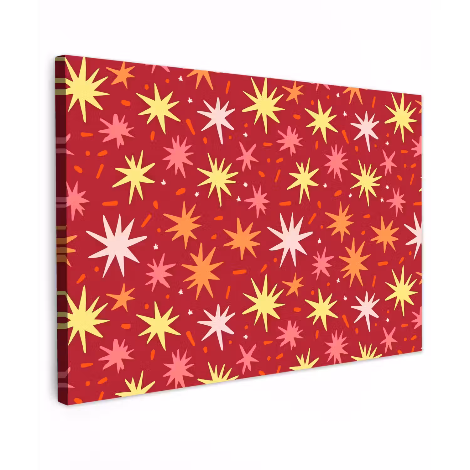 Sterren - Speels - Rood canvas 2cm klein 34 -z3d